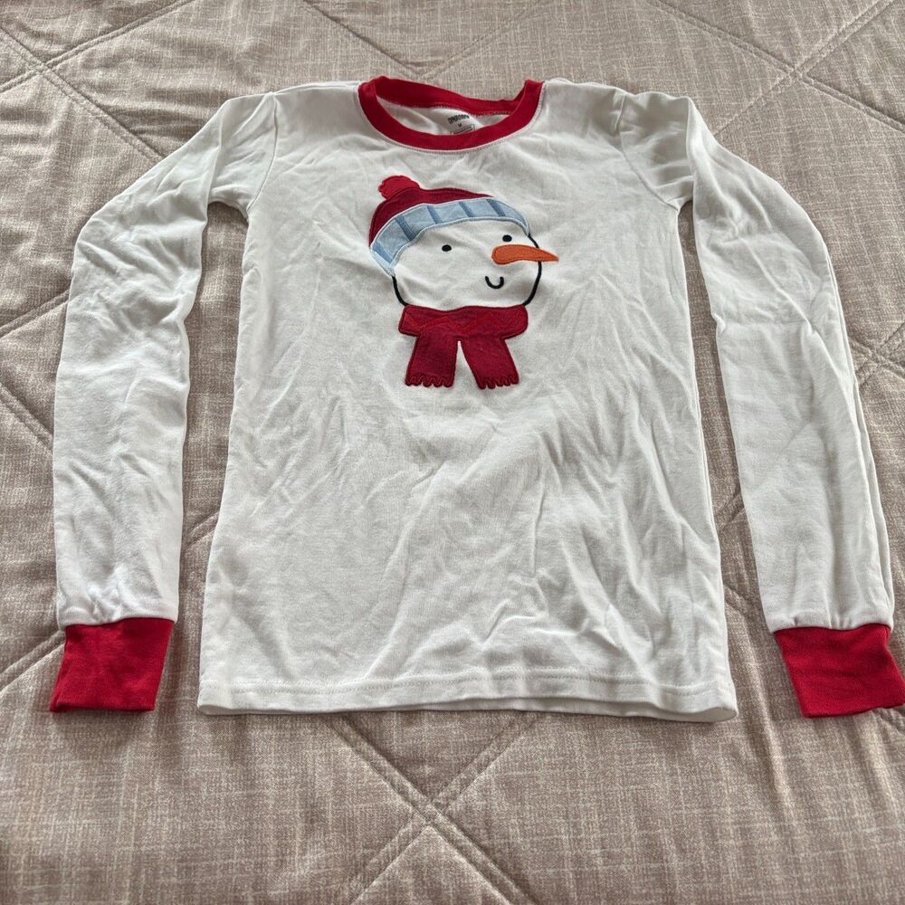 Gymboree Girls Christmas Snowman Pajama Set Long Sleeve Top & Pants Size 14